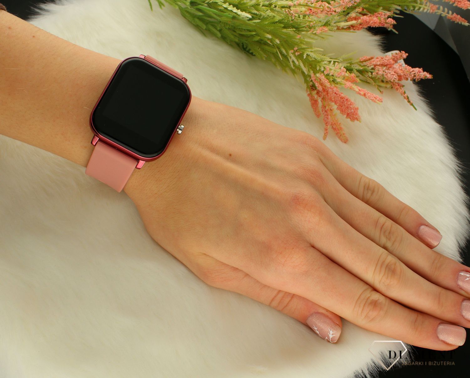 Zegarek Smartwatch damski Hagen SET HD10 różowy z wymiennym paskiem (3).jpg